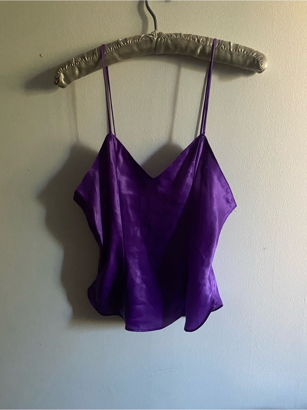 90s whimsigoth deep purple Satin night top M
